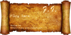 Füzy Imre névjegykártya